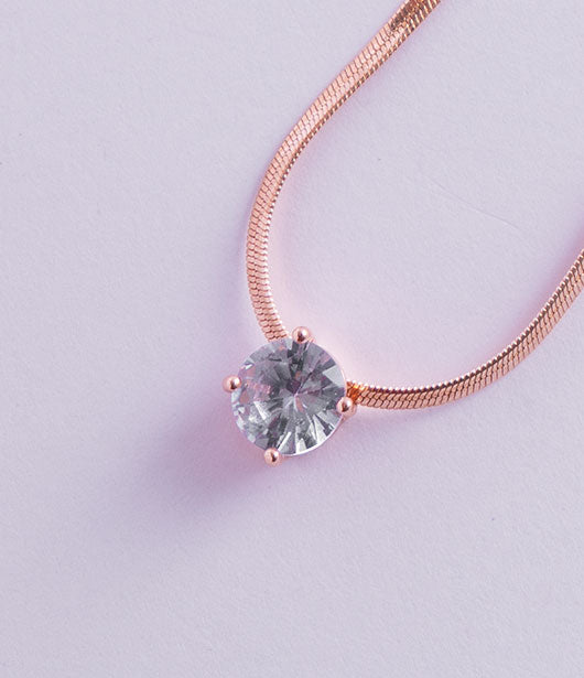 Elegant Rose Gold Minimalist  Chain Pendant