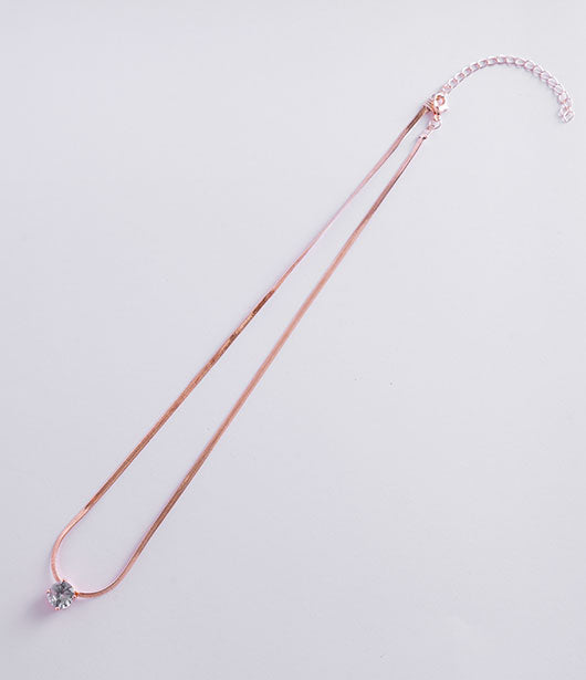 Elegant Rose Gold Minimalist  Chain Pendant