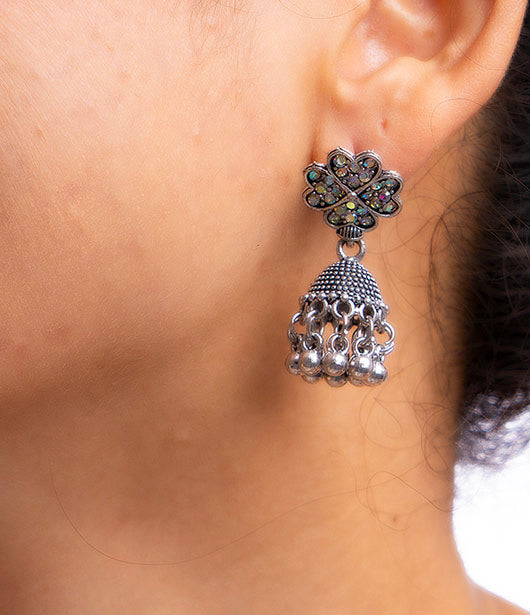 Floral Charm Jhumka Earrings