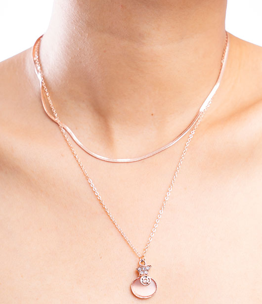 Dual-Layer Sleek Chain with Cat Pendant Necklace