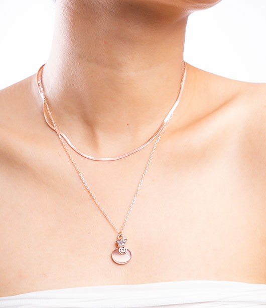 Dual-Layer Sleek Chain with Cat Pendant Necklace