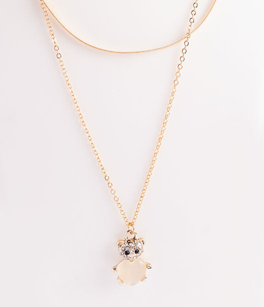 Gold-Plated Cat Charm Layered Necklace