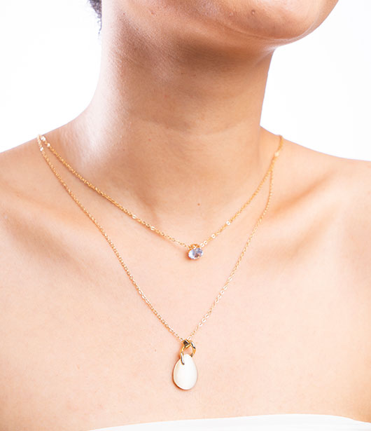 Gold Layered Teardrop Necklace