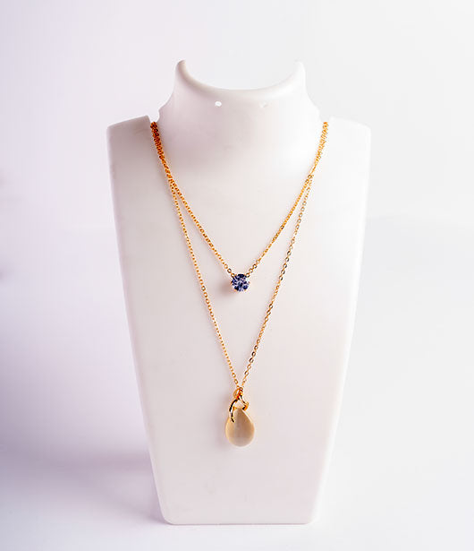 Gold Layered Teardrop Necklace