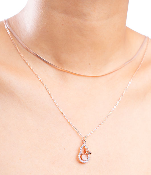 Rose Gold Pear-Shaped Pendant Necklace