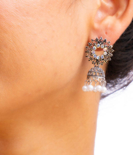 Radiant Pearl Jhumka Earrings