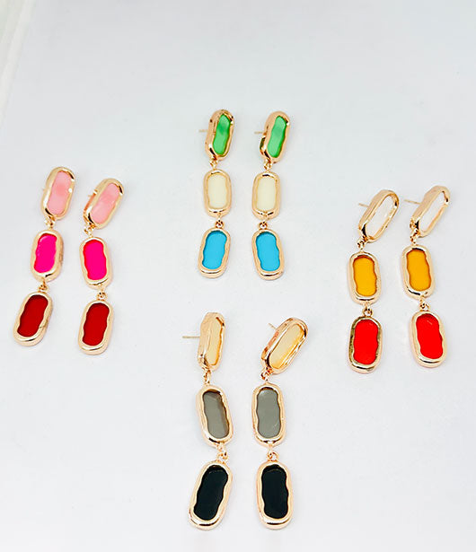 Vibrant Multi-Color Drop Earrings Set  [PAIR OF 4]