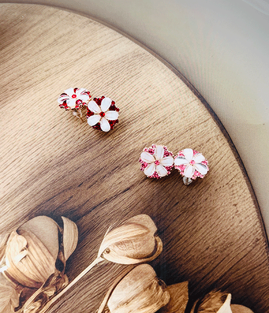 Floral Stud Earrings Set  [ PAIR OF 2]