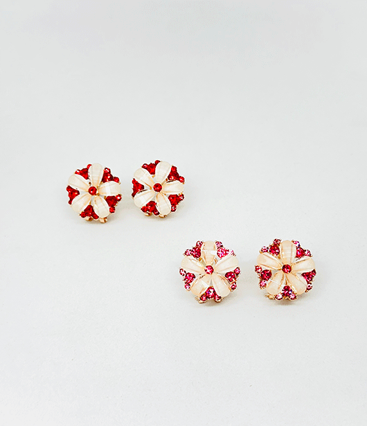 Floral Stud Earrings Set  [ PAIR OF 2]