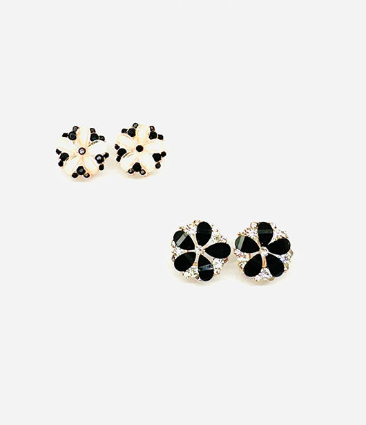 Floral Stud Earrings Set  [PAIR OF 2 ]