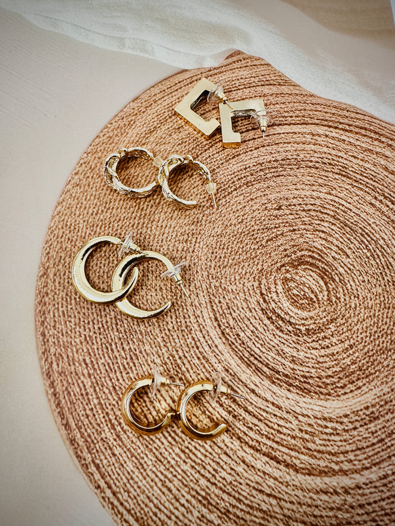 Modern Hoop Earring Set [PAIR OF 4]