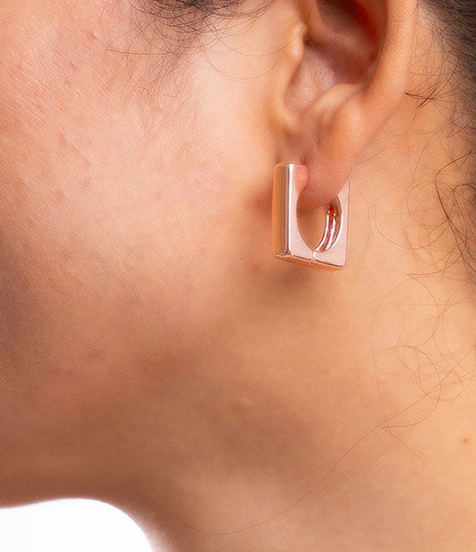 Polished Geometric Hoop Earrings