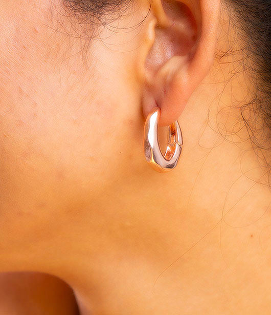 Sleek Rose Gold Small Hoop Earrings