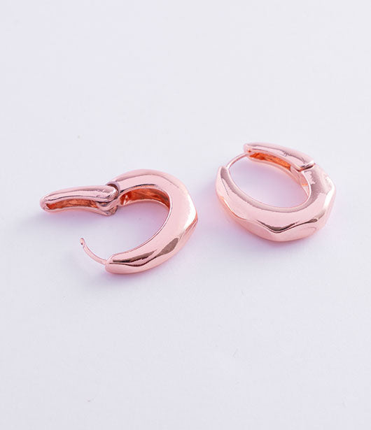 Sleek Rose Gold Small Hoop Earrings