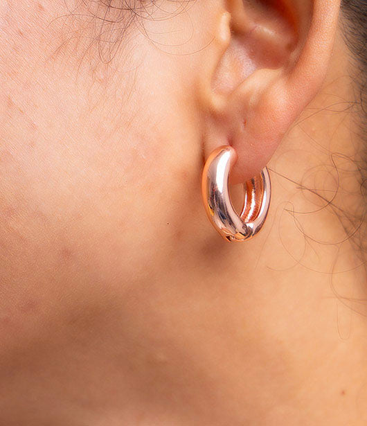 Rose Gold Chunky Hoop Earrings