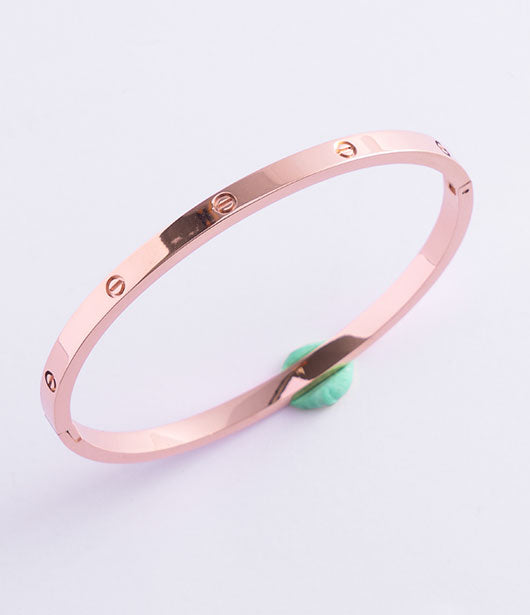 Classic Rose Gold Stainless Steel Bangle Bracelet