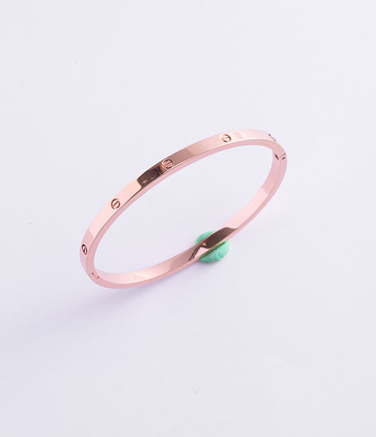 Classic Rose Gold Stainless Steel Bangle Bracelet