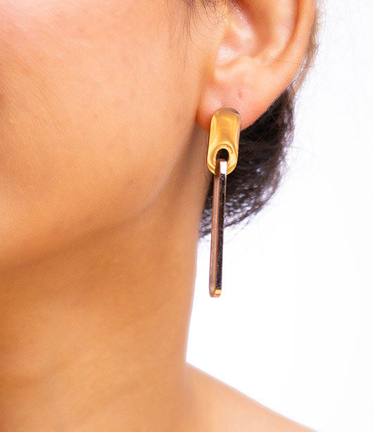 Gold Bar Drop Earrings