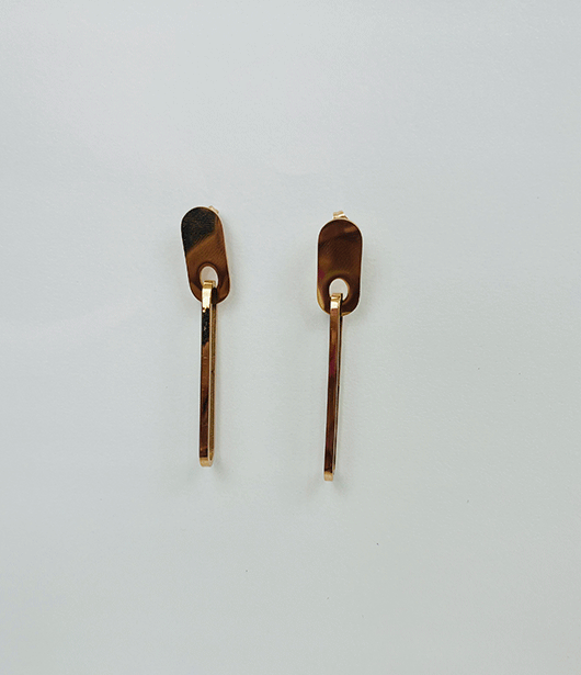 Gold Bar Drop Earrings