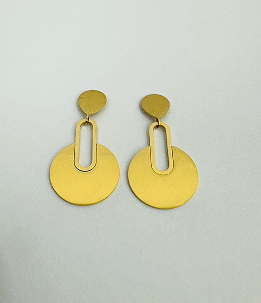 Geometric Gold Drop Earrings