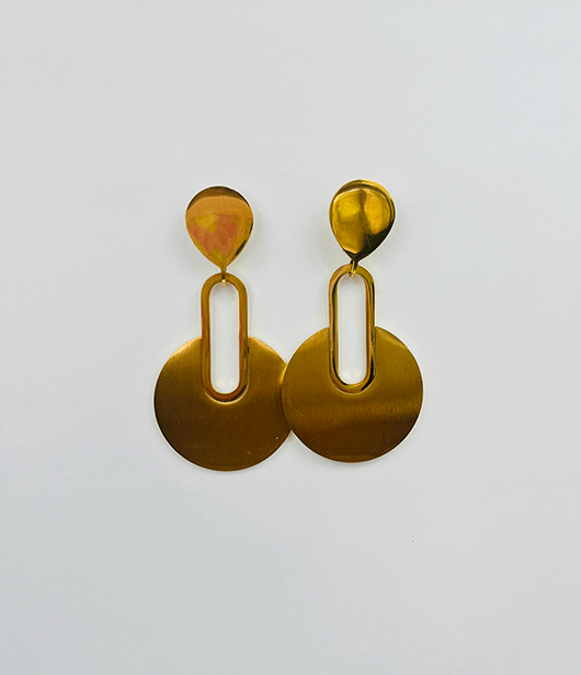 Geometric Gold Drop Earrings