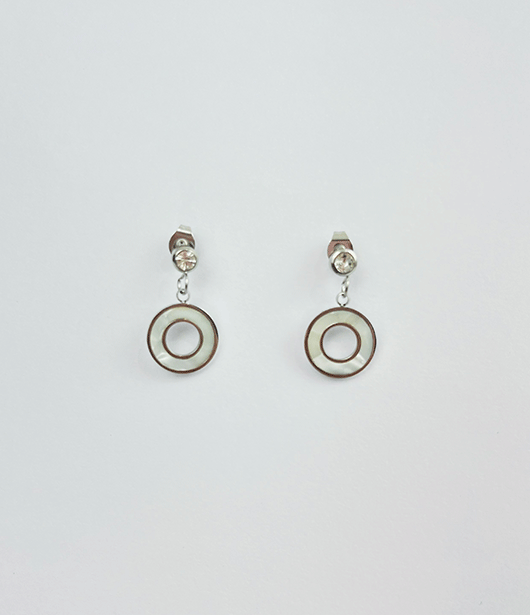 Crystal-Studded Gold Circle Drop Earrings