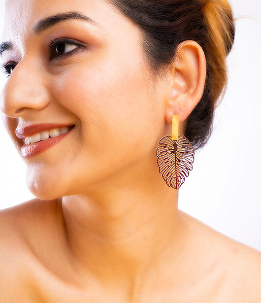 Nature-Inspired Leaf Drop Earrings