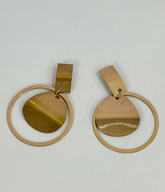 Geometric Gold Drop Earrings