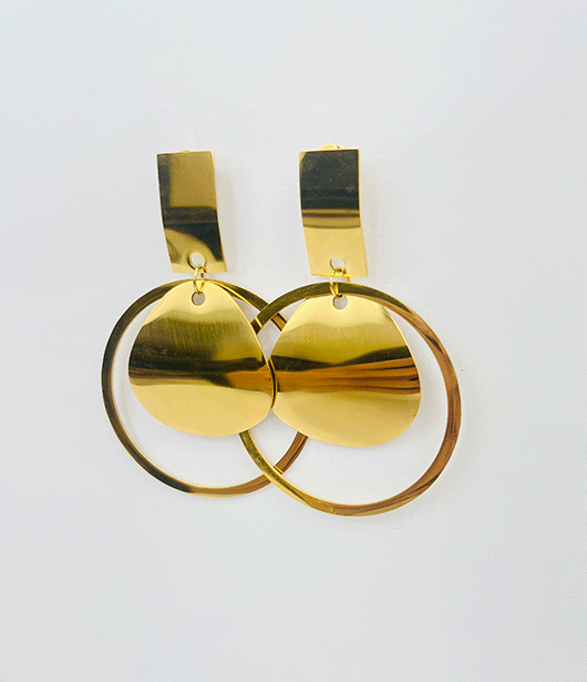 Geometric Gold Drop Earrings