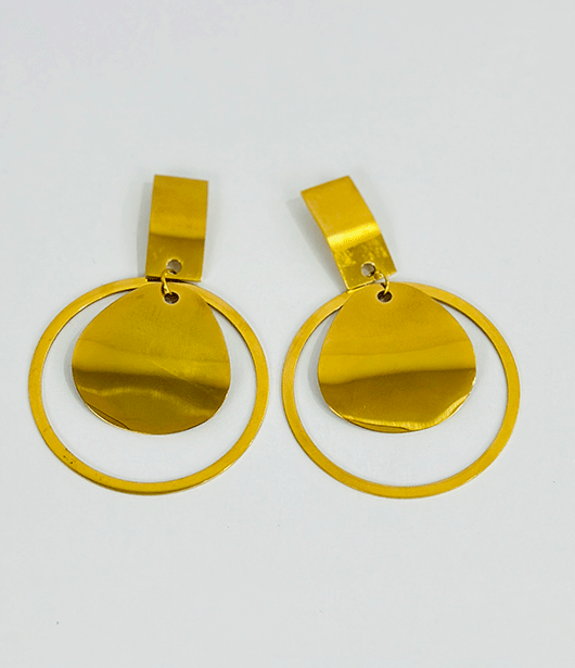 Geometric Gold Drop Earrings