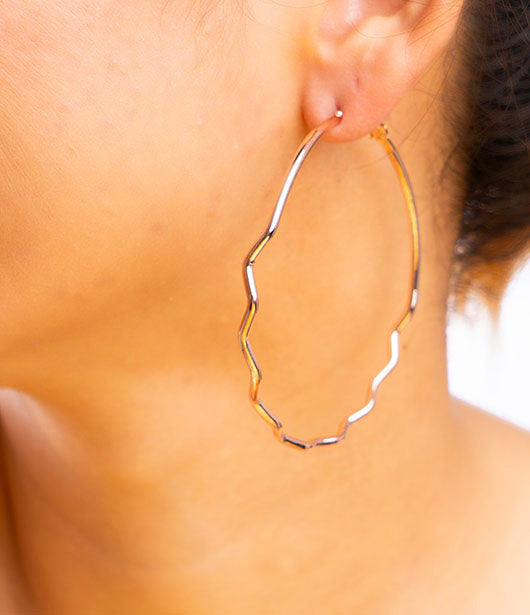 Modern Wavy Hoop Earrings