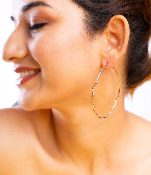 Modern Wavy Hoop Earrings