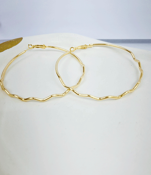 Modern Wavy Hoop Earrings