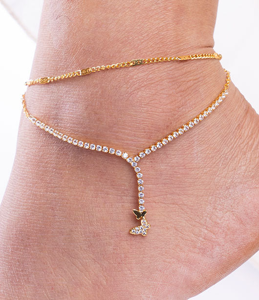 Gold Butterfly Anklet