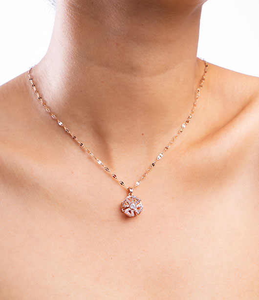 Rose Gold Flower Chain Pendant