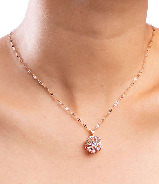 Rose Gold Flower Chain Pendant