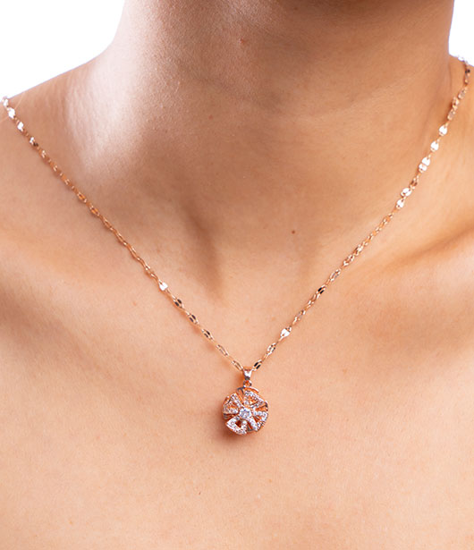 Rose Gold Flower Chain Pendant