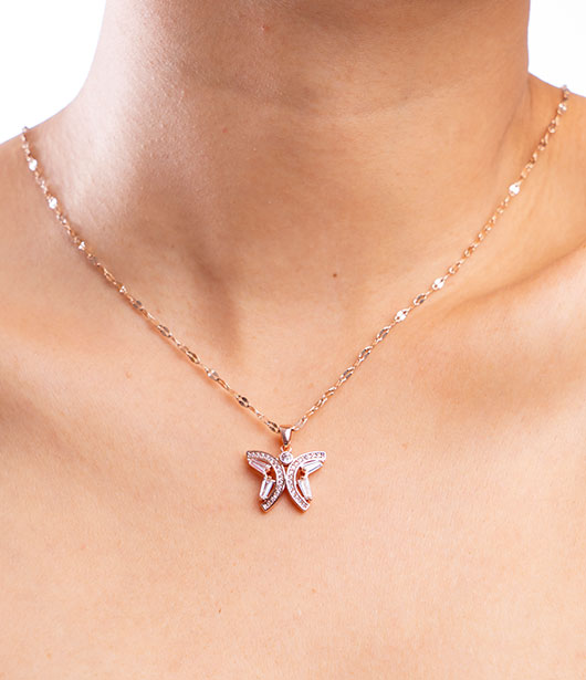 Rose Gold Butterfly Chain Pendant