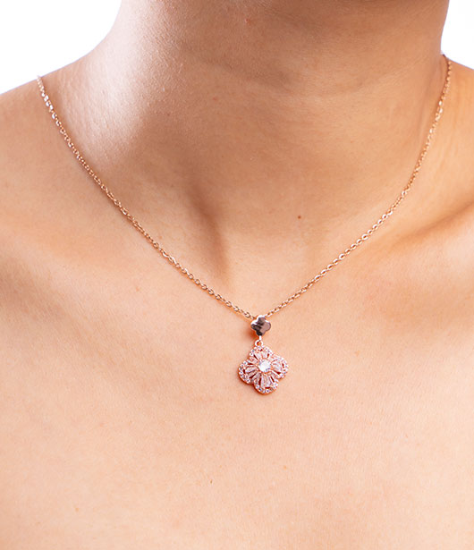 Rose Gold Filigree Chain Pendant