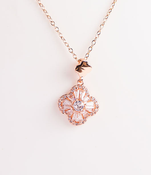 Rose Gold Filigree Chain Pendant