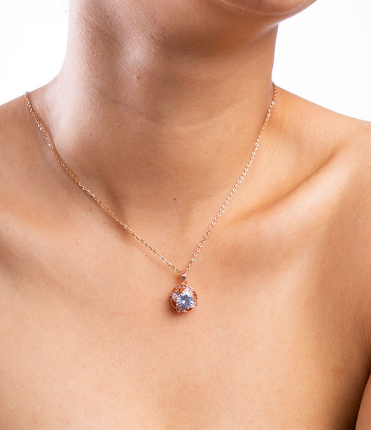 Rose Gold Solitaire Chain Pendant