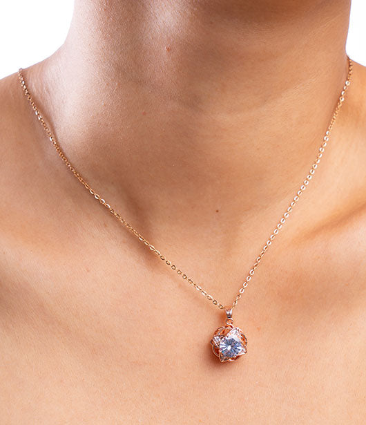 Rose Gold Solitaire Chain Pendant