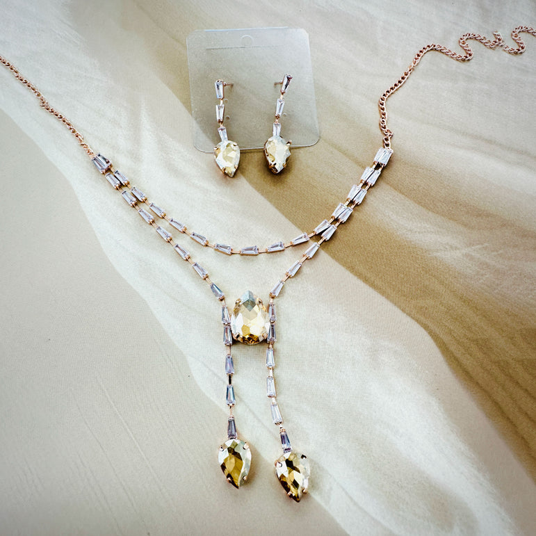 Regal Cascade Necklace and Earrings Set