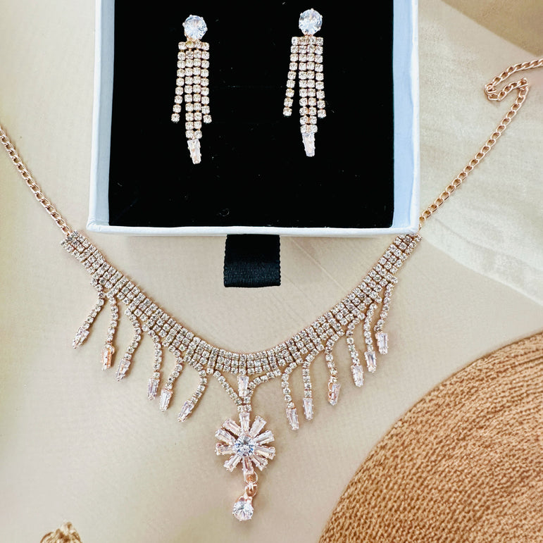 Radiant Bloom Necklace and Earrings Set