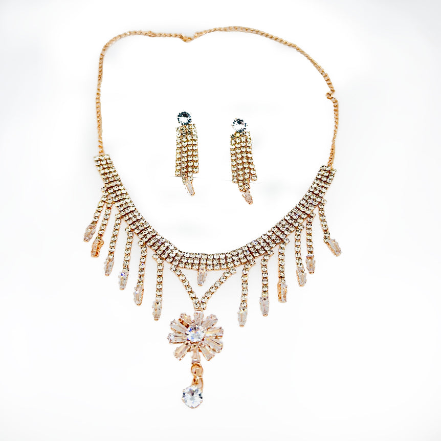 Radiant Bloom Necklace and Earrings Set