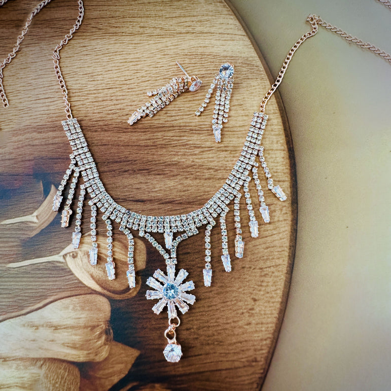 Radiant Bloom Necklace and Earrings Set