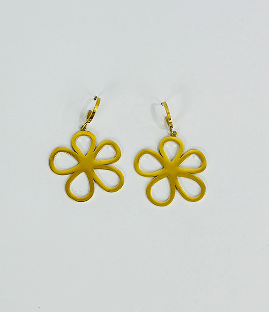 Gold Floral Drop Earrings