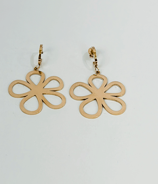 Gold Floral Drop Earrings