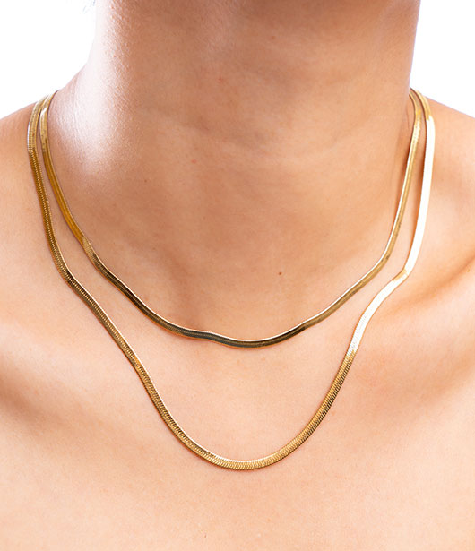 Gold Double-Layer Snake Chain Necklace