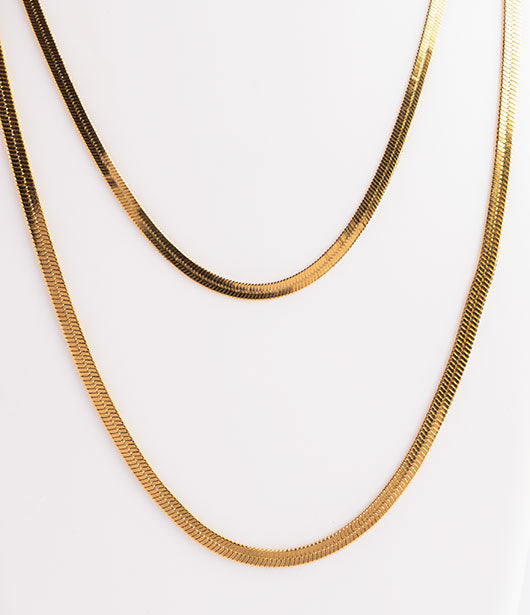 Gold Double-Layer Snake Chain Necklace